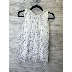 Elena Baldi Silk Top Womens Medium Sleeveless Leaf Print Made Italy Tank